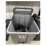 Assorted Chargers & Batteries & Drills in Bin
