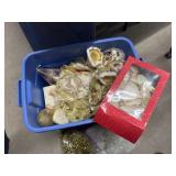 Assorted Christmas Dï¿½cor in Plastic Bin w/Lid