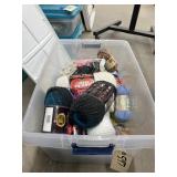 Assorted Yarn in Plastic Bin w/Lid