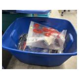 Craft Supplies in Plastic Bin w/Lid