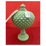 Vintage Westmoreland Mint Green Pedestal Dish