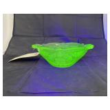 Green Depression Glass Serving Bowl