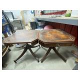 2 - Side Tables w/Leather Inlay