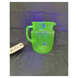 Green Depression Glass Pitcher