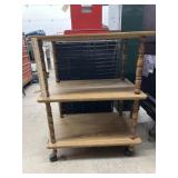 Wood Shelf Table on Wheels 24"L x 16"W x 31"H