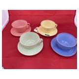 4 Vintage Hazel Atlas Cup & Saucers