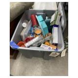Assorted Candles in Plastic Bin w/Lid