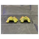 2 Pcs - Decorative Glass Frogs