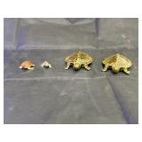 4 Pcs - Decorative Glass Turtles - Chipped