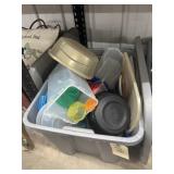 Tupperware in Plastic Bin w/Lid