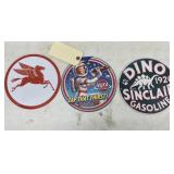 3 Pcs - Assorted Metal Signs 7-1/2" Dia