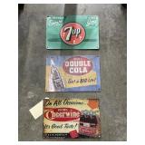 3 Pcs - Assorted Metal Signs 8x12