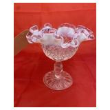 Fenton Pedestal Ruffled Edge Dish