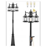 Dusk to Dawn Outdoor Lamp Post with GFCI Outlet, T