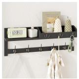 AMBIRD Wall Hooks With Shelf- 26.57" Entryway Woo