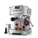 Neretva Espresso Machine - Silver, Milk Frother, V