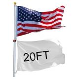 Yeshom 20 Ft. Telescopic Flag Pole Kit with 3x5 Ft