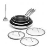 Useluck Non Stick Frying Pan 7 Pc. Set - 8/10/12"