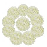 Silk Hydrangea Artificial Flower Heads with Stems,