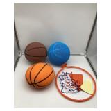 4 Pc. Basketball Lot - (2) Foam Basketballs, (1) 3