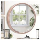 Round Mirror with Rose Gold Trim with Hanger,