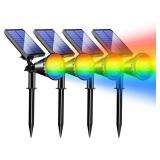 4 Pack Solar Spot Light - 9 Lighting Modes, Multic