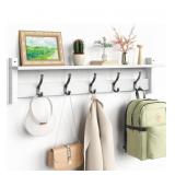 Optish Coat Rack Wall Mount - White, 29", Shelf w