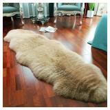 Genuine Sheepskin Irregular Shape Area Rug, 2x6 Ft