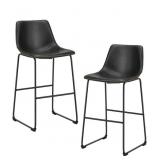 2 Pack Bar Stools, Adjustable Height, Black and Go
