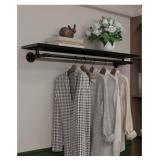 Tediduwa Black Clothes Rack, Approx 48", Wall Mou