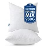 MIULEE Pillow Inserts- Set Of 2, 22"x22", Feathe