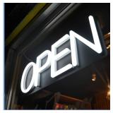 HiNeon White Neon "OPEN" Sign, 20x7" LED Light