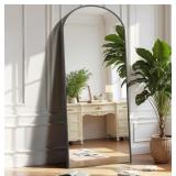 Komcote Full Length Arched Mirror, Black Metal Fra