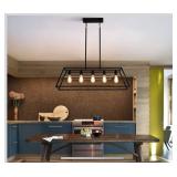 Black 5-Light Industrial/Farmhouse Island Light Fi