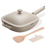 USELUCK Ceramic Pan With Lid- 10.5", 3.8 QT, Non-