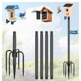 Bird Feeder Pole- 1" Diameter, 79" Height, Black