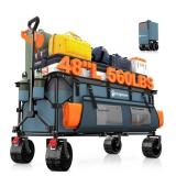 Raynesys, Folding Wagon Cart, 48"L Collapsible, 5