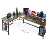 Coleshome 66" L Shaped Gaming Desk, Corner Desk,