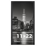 Annecy 11x22" Black Picture Frame, Includes Plexi