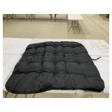 Black Wicker Chair Cushion With 2 Black Tie On Pil