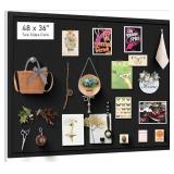 2 Pack Miratino Large Bulletin Board, Black, 35x47