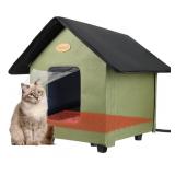 Heated Cat House for Outdoor Cats - Elevated Weath