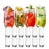 Claplante 12 Pc Crystal Highball Glasses, Clear Gl