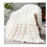 Faux White Fur Cozy Throw Blanket For C