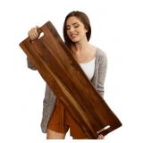 Large Acacia Serving Board With Handles- 36"x12"