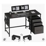 Maihail Steelwood Credenza Desk,  3 Drawer Filing