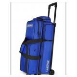 3 Bowling Ball Bag with Wheels, Retractable Handle