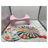 2 Count (1)Pink Squatty Potty Approx 18" X 11" (