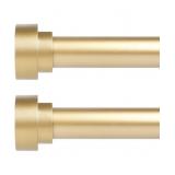 2 Pack Gold Curtain Rods 18-60", Heavy Duty, Tele