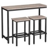 HOOBRO Bar Table and Chairs Set, Approx 47.2" Rec